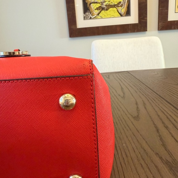 Michael by Michael Kors, Red Jet Set Leather Tote Bag - Picture 2 of 10